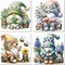 4 Pack Gnome Diamond Painting Kits for Adults-Gnome Diamond Art Kits for Adults,Diamond Painting Gnome DIY 5D